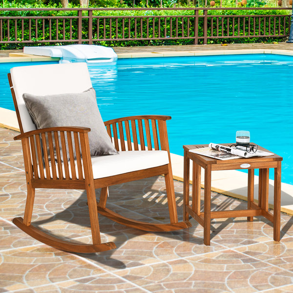 Gymax Solid Wood Rocking Chair Reviews Wayfair